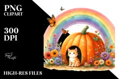 Autumn Scene with Colorful Flowers | Sublimation | Clipart. Product Image 3