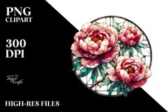 Colorful Stained Peonies Round Splash | Sublimation | Product Image 3