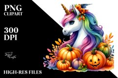 Vibrant Halloween Unicorn Clipart Product Image 1