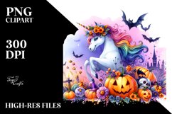 Vibrant Halloween Unicorn Clipart Product Image 3