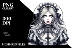 Detailed Gothic Girl PNG Product Image 2