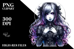 Detailed Gothic Girl PNG Product Image 2