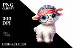 Funny Baby Lamb Bandana es Eyes | Clipart Product Image 3