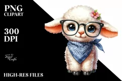 Funny Baby Lamb Bandana es Eyes | Clipart Product Image 3