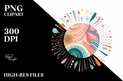 Colorful Pastel Sun Painting | Sublimation | Clipart Product Image 1