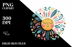 Colorful Pastel Sun Painting | Sublimation | Clipart Product Image 1