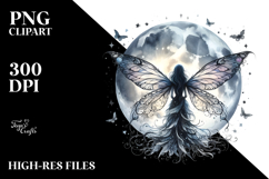 Gothic Fairy Moon View PNG Product Image 2