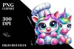 Baby Unicorn Chef's Hat PNG Product Image 2