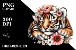 Digital Watercolor Adorned Baby Tiger Product Image 2