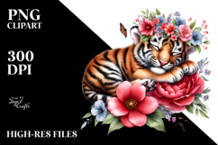 Digital Watercolor Adorned Baby Tiger Product Image 2
