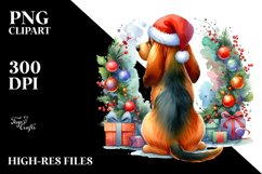 a Cute Bloodhound with Christmass Decorations PNG Product Image 1