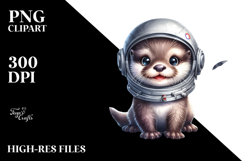 Energetic Baby Otter with Rocker Look, PNG Product Image 2