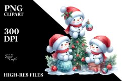 Cute Baby Snowmen Decorating a Tree Product Image 2