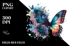 Butterfly Painting with Splashes PNG Product Image 2