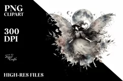 Washed Watercolor Gothic Fairy PNG Product Image 3