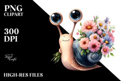 Cute Baby Snail Watercolor | Clipart Product Image 3