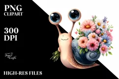 Cute Baby Snail Watercolor | Clipart Product Image 3