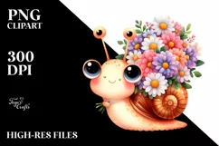 Cute Baby Snail Watercolor | Clipart Product Image 3