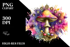 Magical Mushroom Tarot, Vibrant PNG Product Image 2