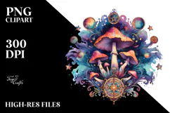 Magical Mushroom Tarot, Vibrant PNG Product Image 2