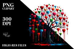 Blood-Heart Tree Watercolor Sketch, PNG Product Image 2