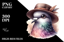 Dove Portrait with Hat PNG Product Image 2