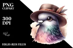 Dove Portrait with Hat PNG Product Image 2