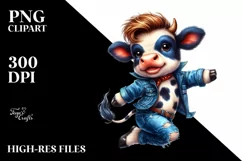 Jumping Baby Cow PNG Product Image 3