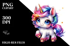 Playful Baby Unicorn PNG Product Image 2