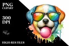 Colorful Puppy Portrait | Sublimation | Clipart. Product Image 3