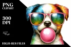 Colorful Puppy Portrait | Sublimation | Clipart. Product Image 1