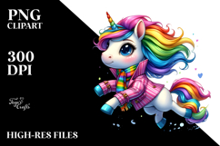 Running Unicorn Dressed in Style PNG Product Image 2