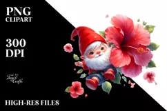Gnome Holding Hibiscus Floating in Air | Sublimation | Product Image 3