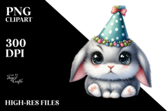 Party Hat Baby Rabbit PNG Product Image 2