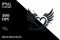 Colorful Wings Heart PNG Product Image 2