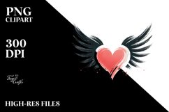 Colorful Wings Heart PNG Product Image 2