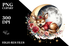 Baby Deer Sleeping on Moon for Christmass Product Image 2
