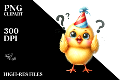 Confused Chick Party Hat | Sublimation | Clipart Product Image 2