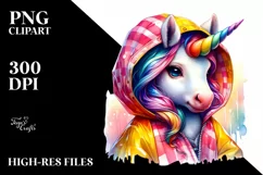 pastel Baby Unicorn Raincoat PNG Product Image 3
