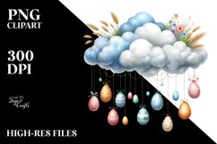 Cloud with Easter Eggs PNG Product Image 2