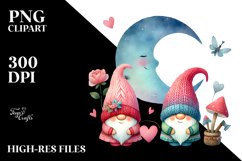 Colorful Heart with Gnome and Half Moon PNG Product Image 2