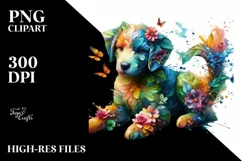 Abstract Vibrant Puppy made of , PNG Product Image 3