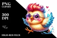 Happy Baby Chicken Running PNG Product Image 3