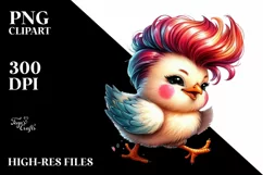 Happy Running Baby Chicken PNG Product Image 1