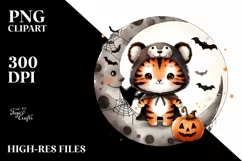 Cute Halloween Baby Tiger PNG Product Image 1