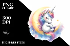 Moon Painting Unicorn | Clipart Product Image 3