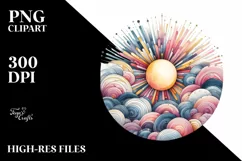 Colorful Abstract Pastel Sun Painting | Sublimation | Product Image 3