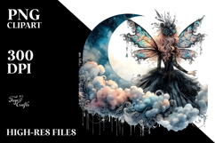 Gothic Fairy on a Cloud, PNG Product Image 2