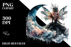 Gothic Fairy on Cloud PNG Product Image 2