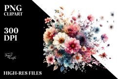 Grunge Flower Painting PNG Product Image 2